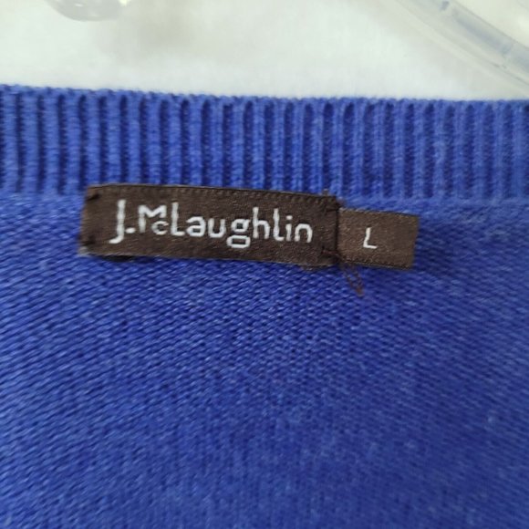 J McLaughlin‎ Sweater Mens L Classic Preppy Golf V-Neck Teacher Long Sleeve Blue - Picture 4 of 10